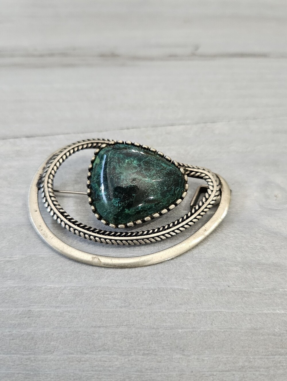 Sterling Silver Elilat Stone Brooch Pendant 16.3g